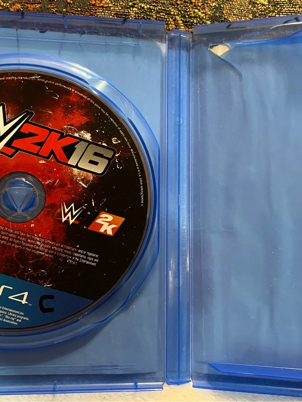 Sony PS4 WWE 2K16 Video Game - Black & Red Cover Art